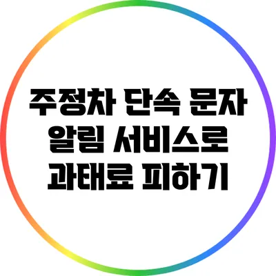 주정차 단속 문자 알림 서비스로 과태료 피하기