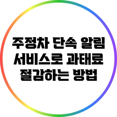 주정차 단속 알림 서비스로 과태료 절감하는 방법