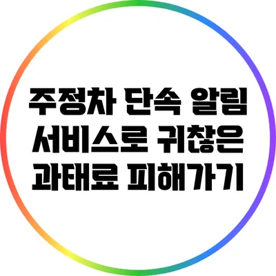 주정차 단속 알림 서비스로 귀찮은 과태료 피해가기