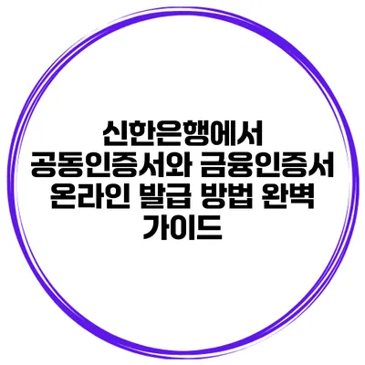 신한은행에서 공동인증서와 금융인증서 온라인 발급 방법 완벽 가이드