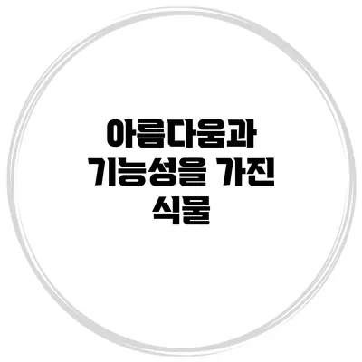아름다움과 기능성을 가진 식물