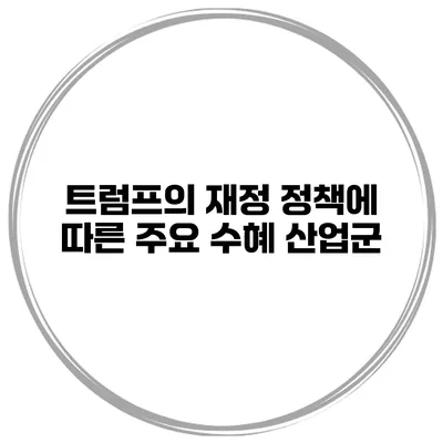 트럼프의 재정 정책에 따른 주요 수혜 산업군