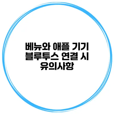 베뉴와 애플 기기 블루투스 연결 시 유의사항
