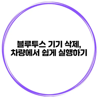 블루투스 기기 삭제, 차량에서 쉽게 실행하기